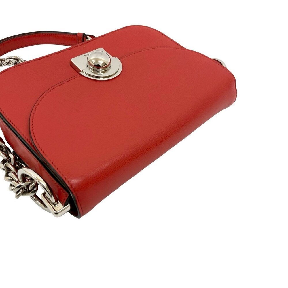 PRADA Red Leather Pochette Shoulder Bag - Picture 4 of 10